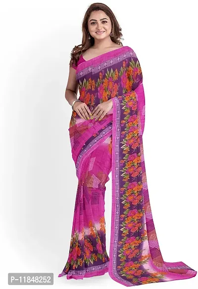 Trendy Georgette Saree with Blouse piece For Women-thumb0