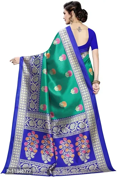 Stylish Silk Blend Saree with Blouse piece For Women-thumb4