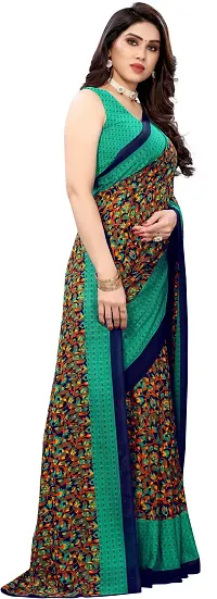 New Launched Georgette Saree with Blouse piece For Women-thumb2