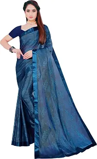 Stylish Lycra Blue Bollywood Saree with Blouse piece For Women Pack Of 1-thumb1