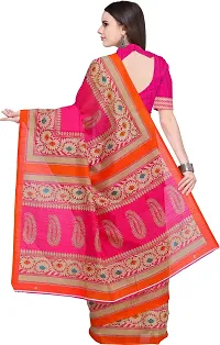 Stylish Art Silk Pink Bollywood Saree with Blouse piece For Women Pack Of 1-thumb3