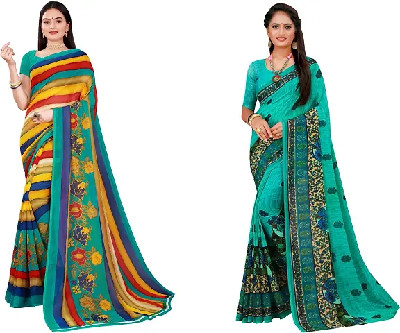 Women Beautiful Georgette Saree with Blouse piece