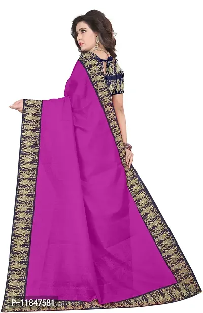 Attractive Silk Blend Saree with Blouse piece For Women-thumb2