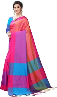 Trendy Cotton Silk Saree with Blouse piece For Women-thumb2