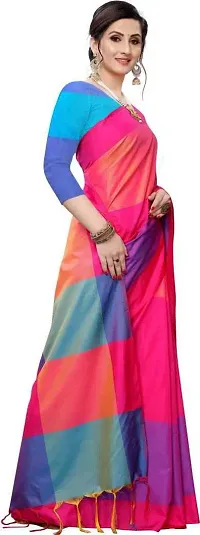 Trendy Cotton Silk Saree with Blouse piece For Women-thumb3