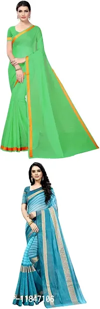 Attractive Art Silk Saree with Blouse piece For Women Pack Of 2