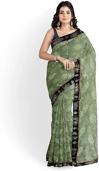 Stylish Lycra Green Bollywood Saree with Blouse piece For Women Pack Of 1-thumb2