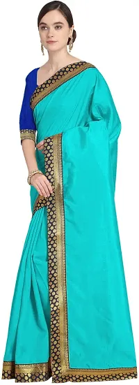 Stylish Art Silk Blue Bollywood Saree with Blouse piece For Women Pack Of 1-thumb2