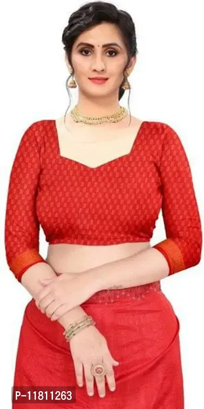 Stylish Crepe Red Bandhani Saree with Blouse piece For Women Pack Of 1-thumb4