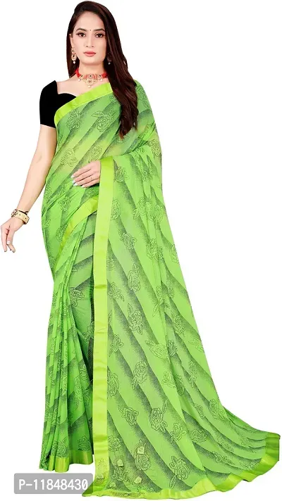 Trendy Lycra Saree with Blouse piece For Women