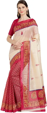 Stylish Fancy Silk Blend Saree With Blouse Piece For Women