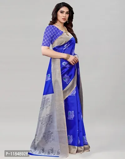 Trendy Cotton Silk Saree with Blouse piece For Women-thumb3