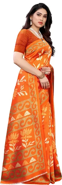 New Launched Art Silk Saree with Blouse piece For Women-thumb2