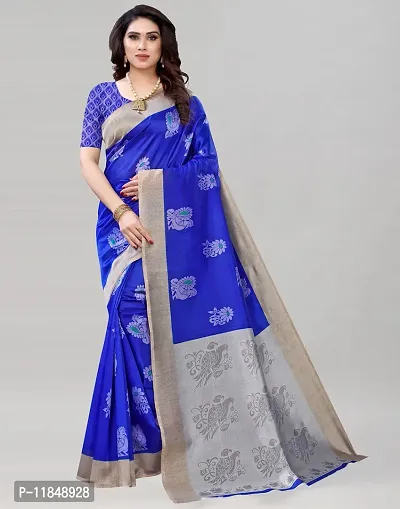 Trendy Cotton Silk Saree with Blouse piece For Women-thumb0