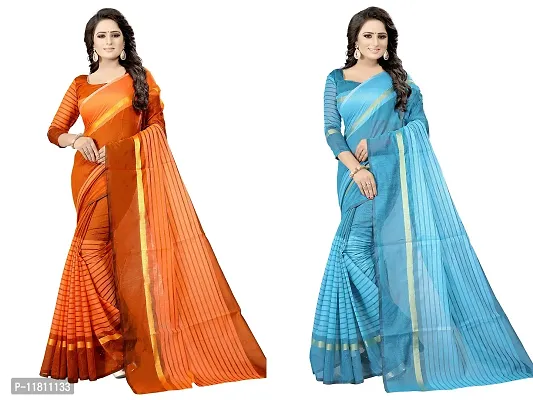 Stylish Cotton Silk Multicoloured Daily Wear Saree with Blouse piece For Women Pack Of 1-thumb0