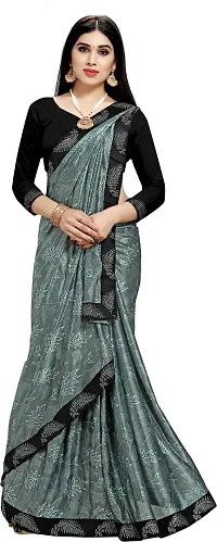 Trendy Lycra Saree with Blouse piece For Women-thumb3