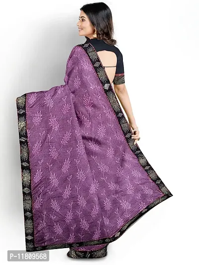 Stylish Lycra Purple Bollywood Saree with Blouse piece For Women Pack Of 1-thumb2
