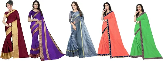 Elegant Bollywood Art Silk Women Saree With Blouse Piece- 5 Pieces