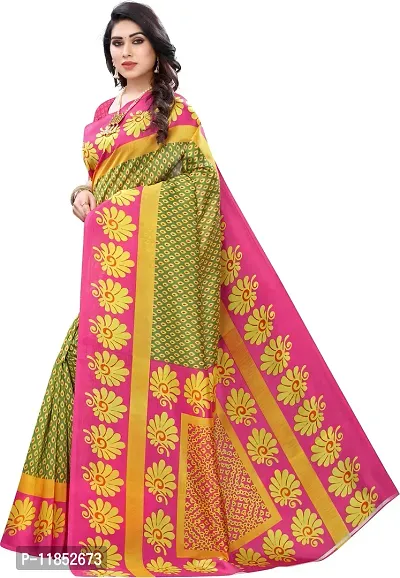 New Launched Silk Blend Saree with Blouse piece For Women-thumb2