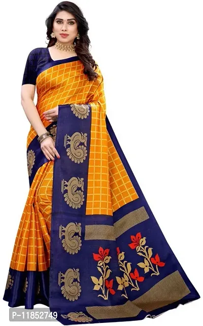 New Launched Art Silk Saree with Blouse piece For Women-thumb0