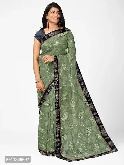 Trendy Lycra Saree with Blouse piece For Women-thumb0