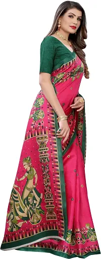 New Launched Art Silk Saree with Blouse piece For Women-thumb2