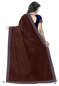 Stylish Cotton Blend Brown Bollywood Saree with Blouse piece For Women Pack Of 1-thumb2