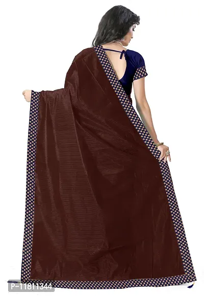 Stylish Cotton Blend Brown Bollywood Saree with Blouse piece For Women Pack Of 1-thumb3