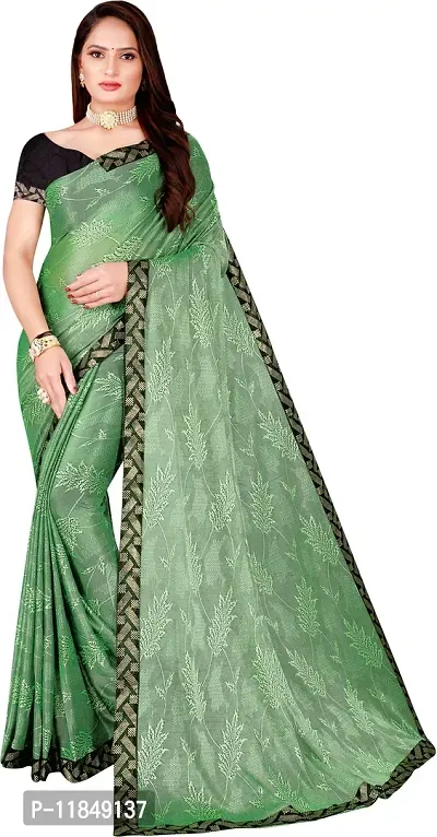 Trendy Lycra Saree with Blouse piece For Women