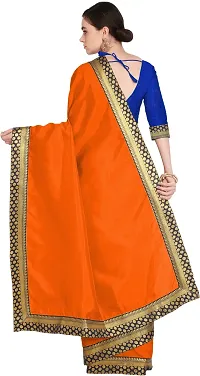 Stylish Silk Blend Orange Bhagalpuri Saree with Blouse piece For Women Pack Of 1-thumb3