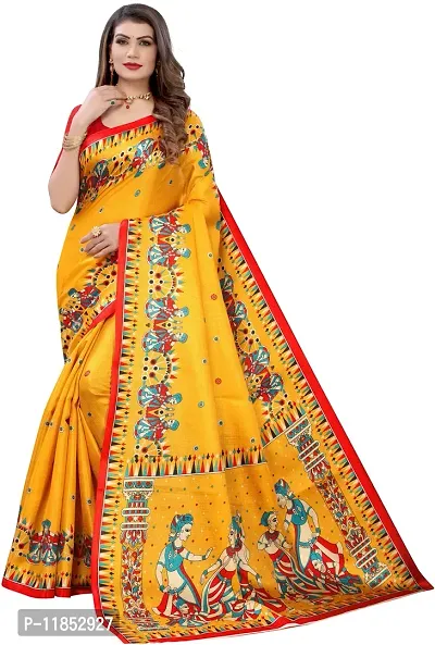 New Launched Art Silk Saree with Blouse piece For Women-thumb0