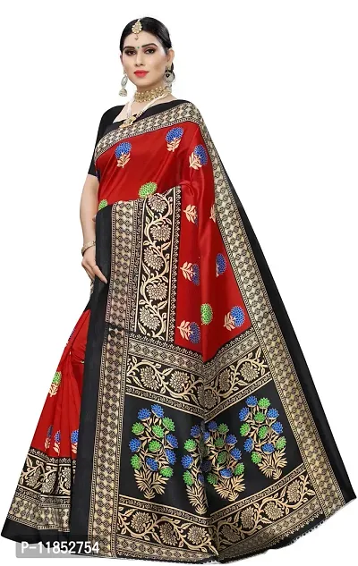 New Launched Art Silk Saree with Blouse piece For Women-thumb2