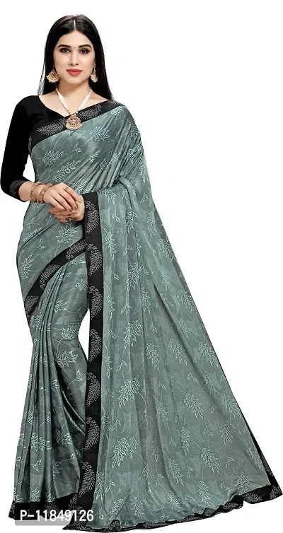 Trendy Lycra Saree with Blouse piece For Women