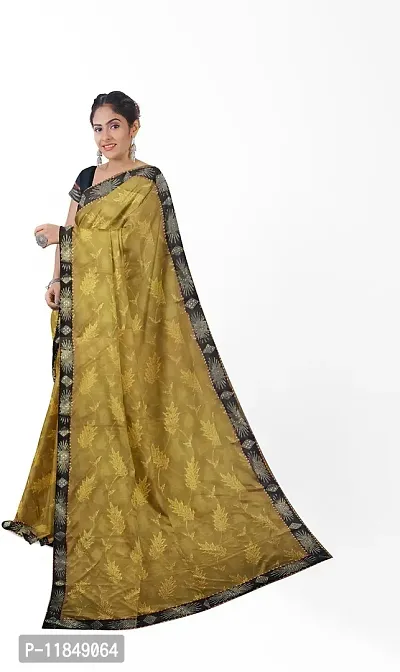 Trendy Lycra Saree with Blouse piece For Women-thumb2