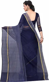 New Launched Cotton Silk Saree with Blouse piece For Women-thumb2