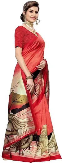 New Launched Art Silk Saree with Blouse piece For Women-thumb2