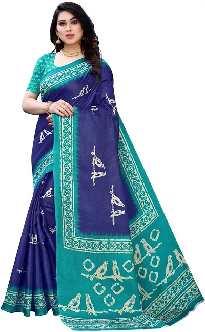 Glamorous Art Silk Saree with Blouse piece 