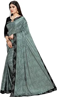 Trendy Lycra Saree with Blouse piece For Women-thumb1