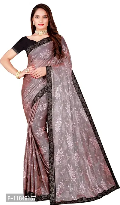 Trendy Lycra Saree with Blouse piece For Women-thumb0