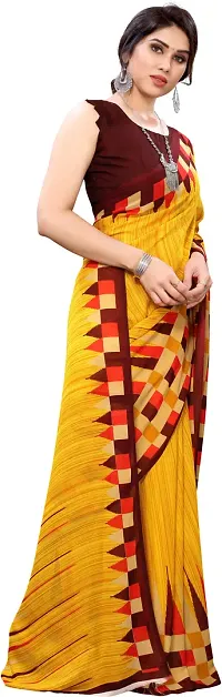 New Launched Georgette Saree with Blouse piece For Women-thumb2