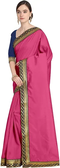 Stylish Art Silk Pink Bollywood Saree with Blouse piece For Women Pack Of 1-thumb2