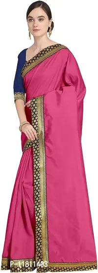 Stylish Art Silk Pink Bollywood Saree with Blouse piece For Women Pack Of 1-thumb3