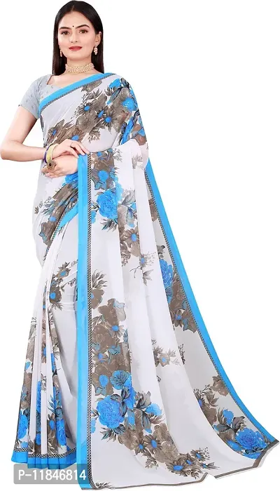 Stylish Georgette Saree with Blouse piece For Women-thumb0