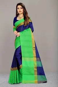 Stylish Art Silk Navy Blue Bollywood Saree with Blouse piece For Women Pack Of 1-thumb1