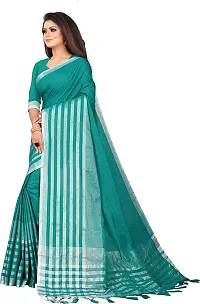 Attractive Silk Blend Saree with Blouse piece For Women-thumb2