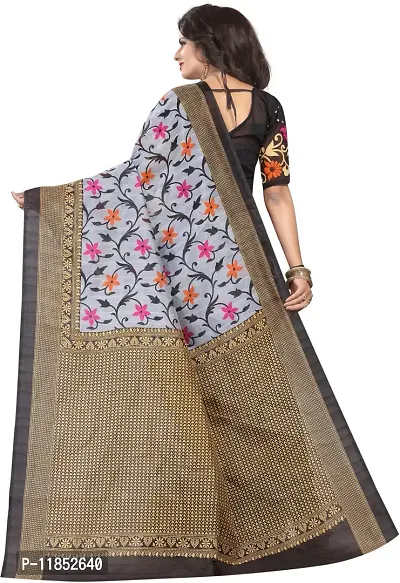 New Launched Art Silk Saree with Blouse piece For Women-thumb4