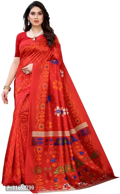 New Launched Art Silk Saree with Blouse piece For Women-thumb0