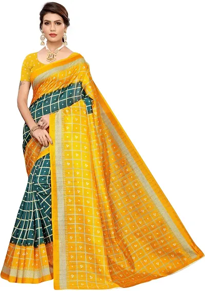 Women Beautiful Art Silk Saree with Blouse piece