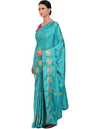 Trendy Silk Blend Saree with Blouse piece For Women-thumb2