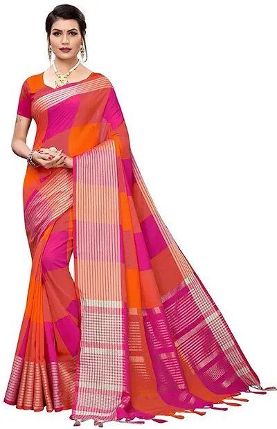 Hot Selling Silk Blend Saree with Blouse piece 